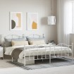 Estructura cama metal con cabecero y pie cama blanco 193x203 cm