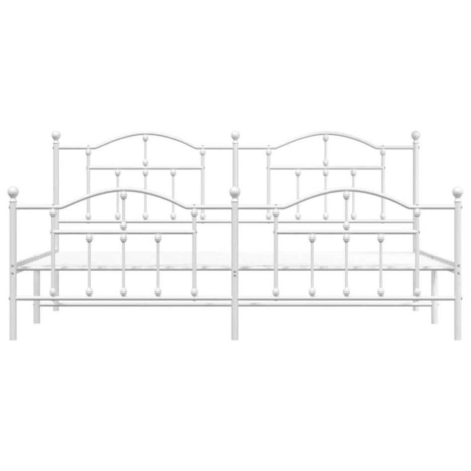 Estructura cama metal con cabecero y pie cama blanco 193x203