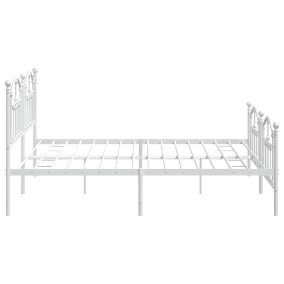 Estructura cama metal con cabecero y pie cama blanco 193x203
