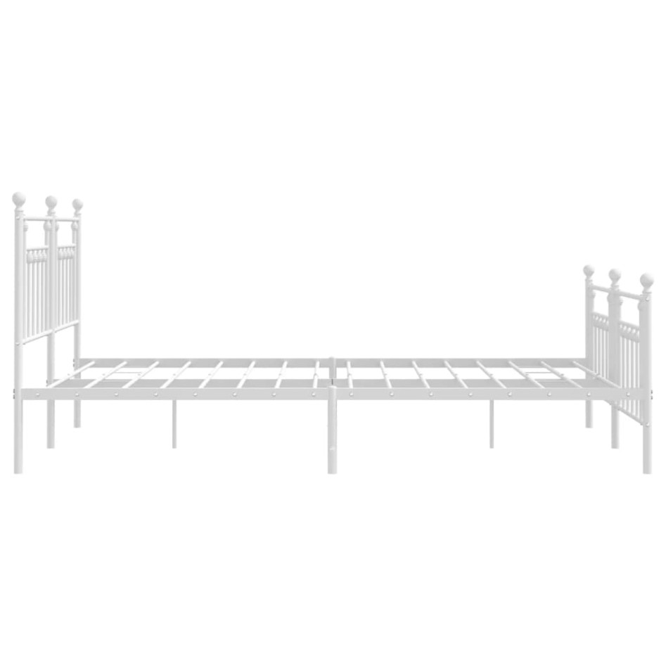 Estructura cama metal con cabecero y pie cama blanco 183x213