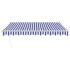 Toldo retráctil aluminio y tela azul y blanco 3,5x2,5