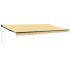 Toldo retráctil aluminio y tela amarillo y blanco 5x3