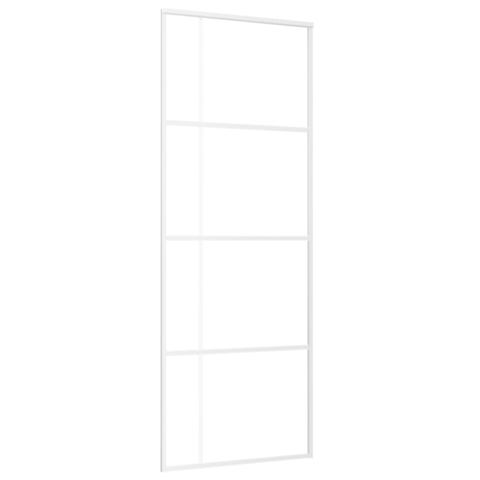 Puerta corredera ESG vidrio y aluminio blanca 76x205