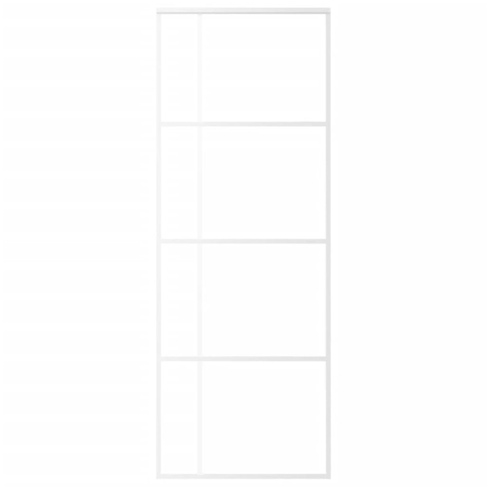 Puerta corredera ESG vidrio y aluminio blanca 76x205