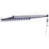 Toldo retráctil automático azul y blanco 3,5x2,5