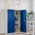 Mueble de oficina de metal gris y azul 90x40x140