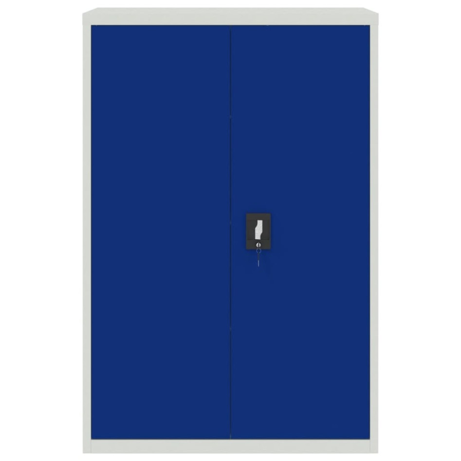 Mueble de oficina de metal gris y azul 90x40x140