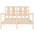 Estructura de cama con cabecero madera maciza 140x190