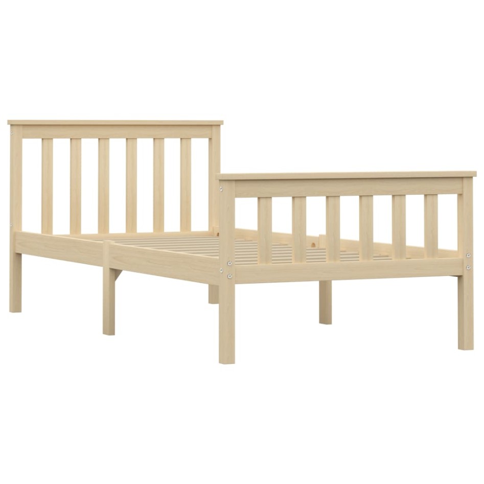 Estructura de cama de madera maciza de pino clara 100x200