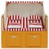 Silla Strandkorb con cojines ratán sintético madera rojo