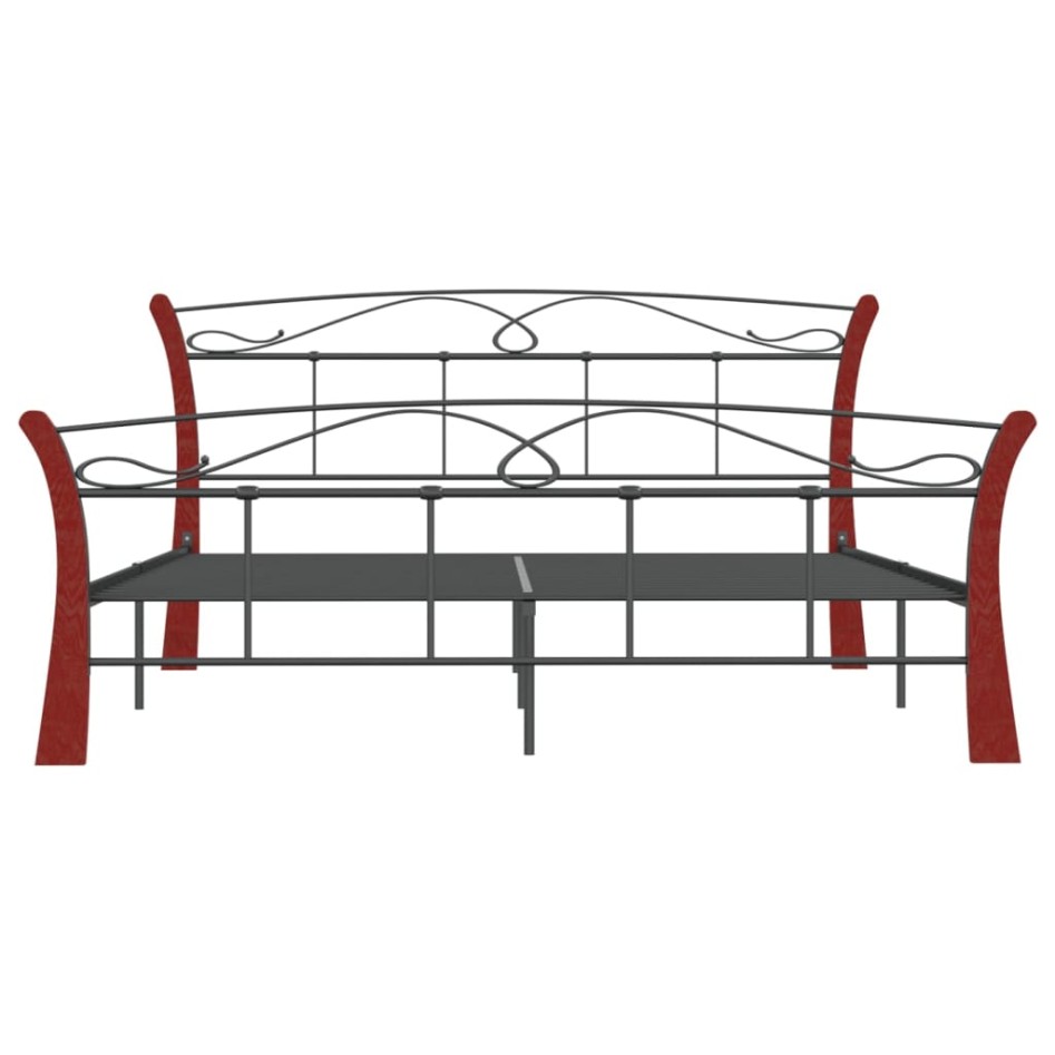 Estructura de cama de metal negra 140x200