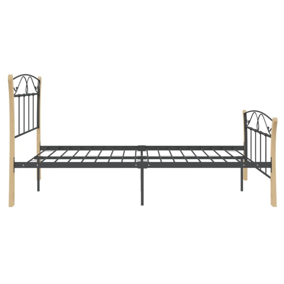 Estructura de cama de metal negra 120x200