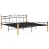 Estructura de cama madera maciza roble metal negro 180x200