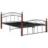 Estructura de cama metal y madera maciza de roble 140x200