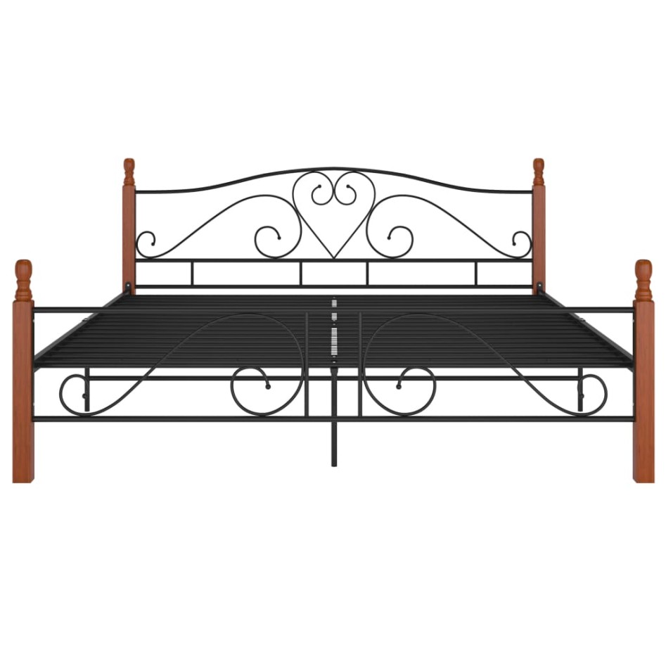Estructura de cama de metal negro 180x200
