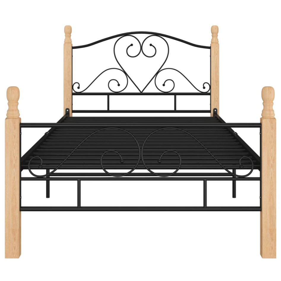 Estructura de cama de metal negro 100x200