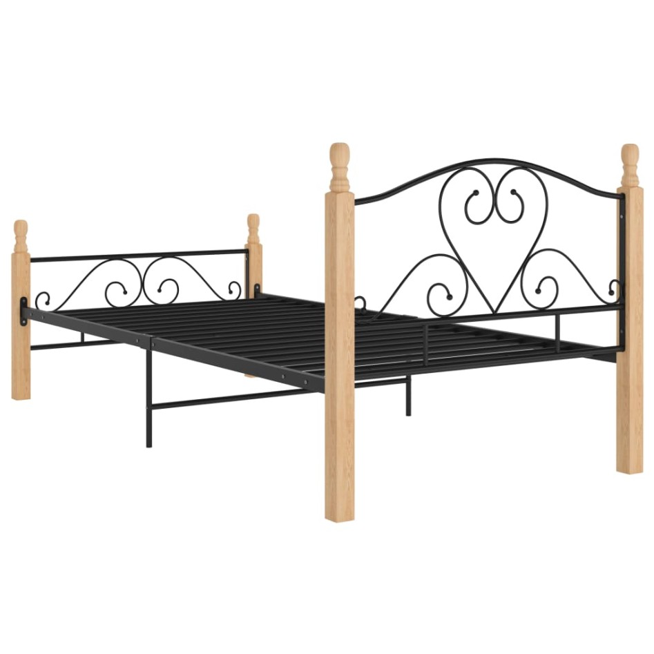 Estructura de cama de metal negro 100x200