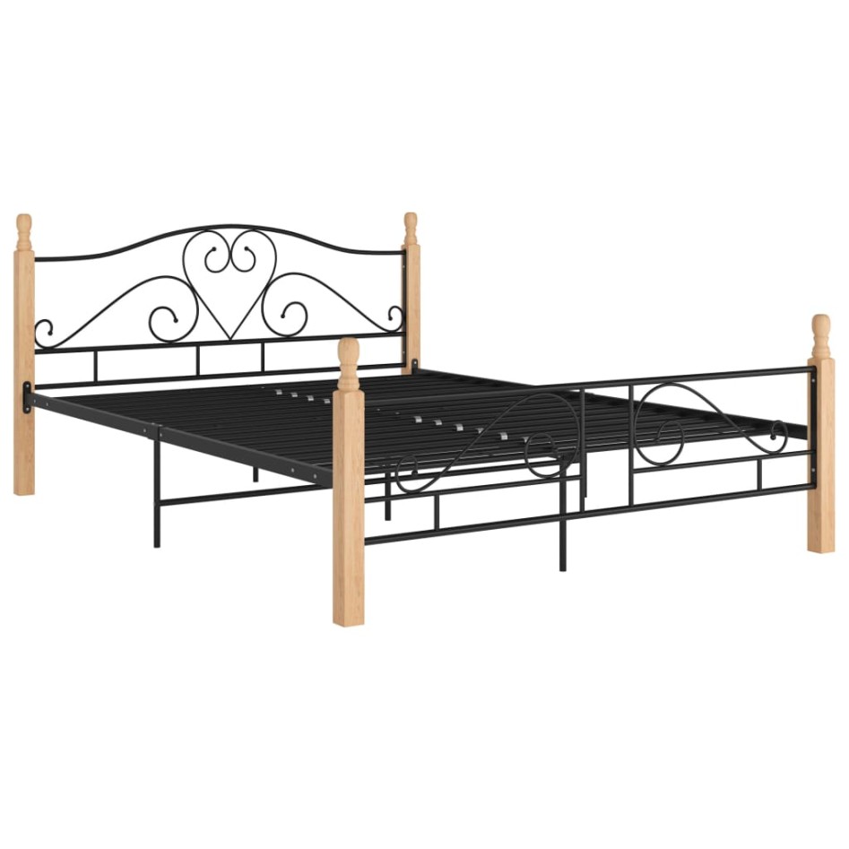 Estructura de cama de metal negra 140x200