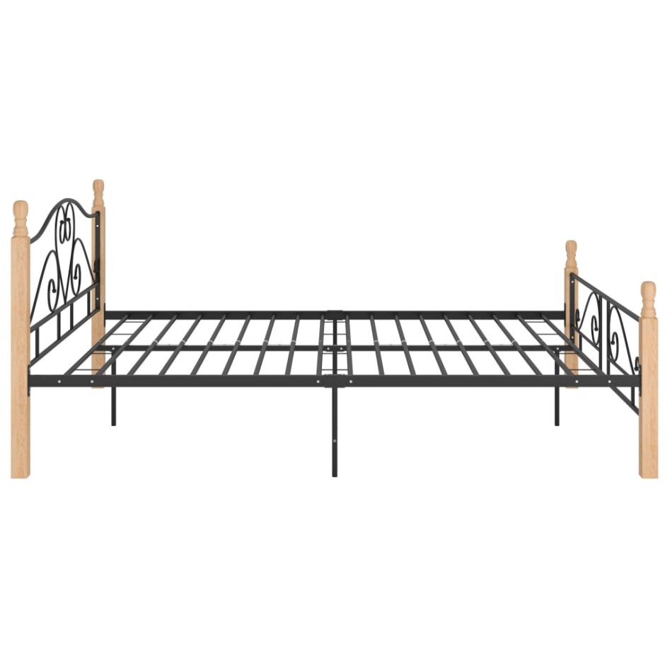 Estructura de cama de metal negra 140x200