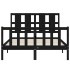 Estructura de cama con cabecero madera maciza negro 120x200