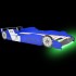 Cama infantil con forma de coche carreras y LED 90x200 cm