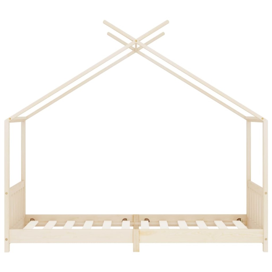 Estructura de cama infantil de madera maciza de pino 90x200