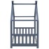 Estructura de cama infantil madera maciza pino gris 70x140