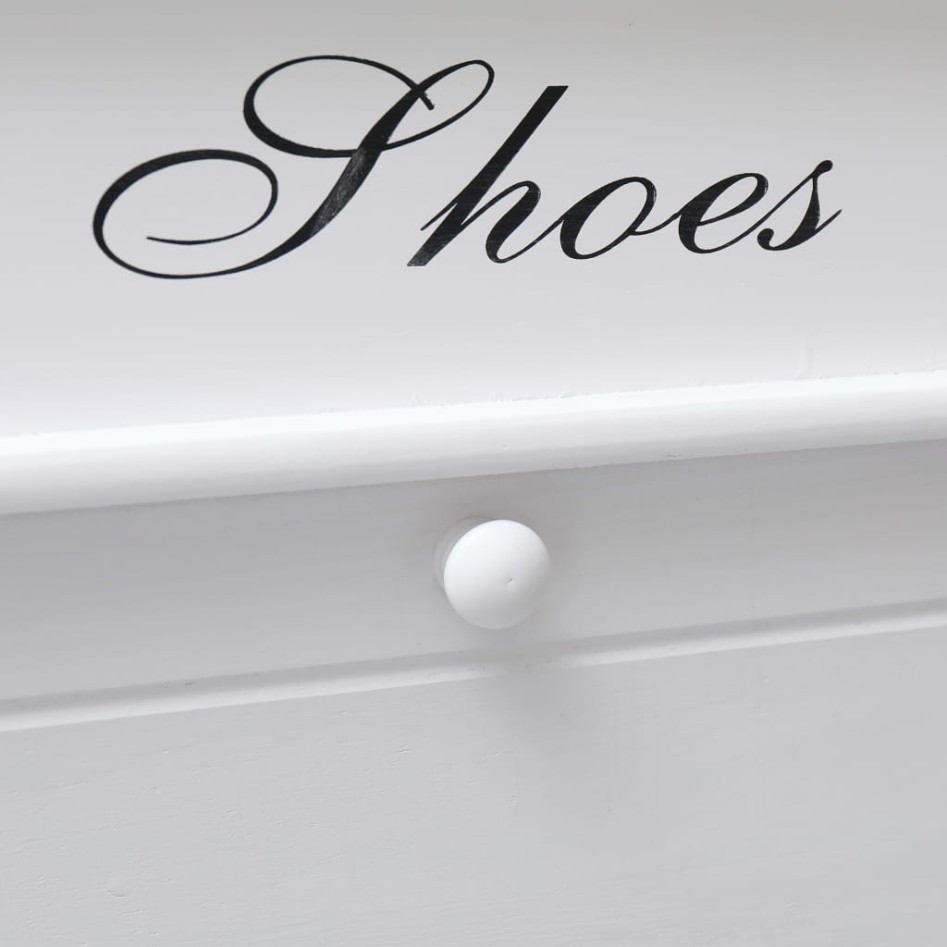 Mueble zapatero de madera de Paulownia blanco 50x28x58