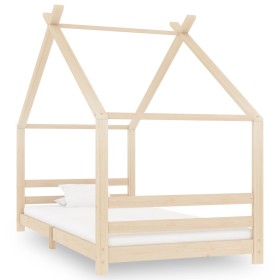 Estructura de cama infantil de madera maciza de pino 90x200