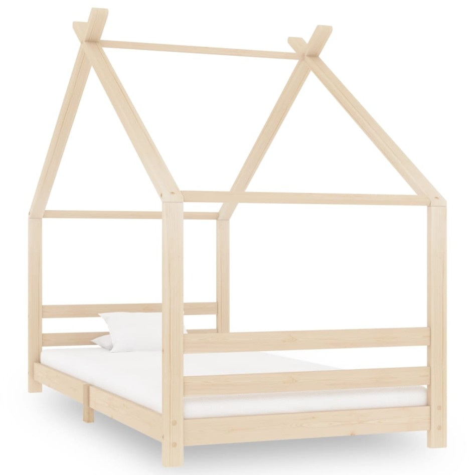 Estructura de cama infantil de madera maciza de pino 90x200