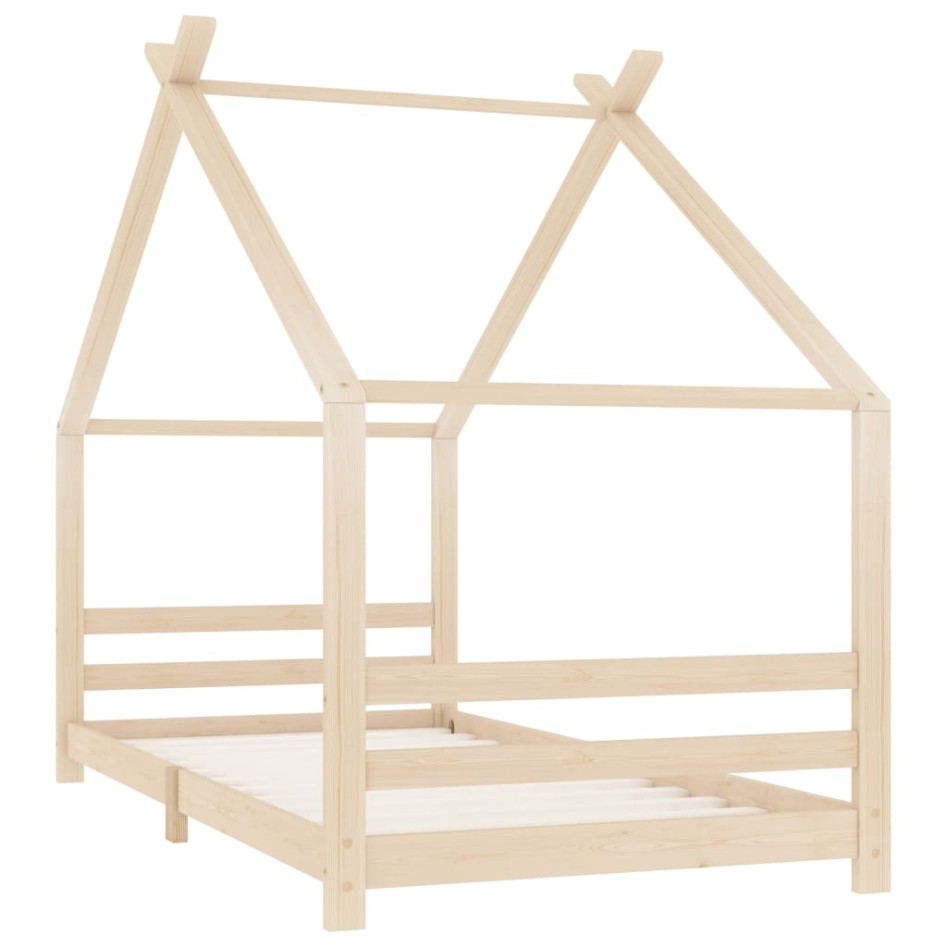 Estructura de cama infantil de madera maciza de pino 90x200