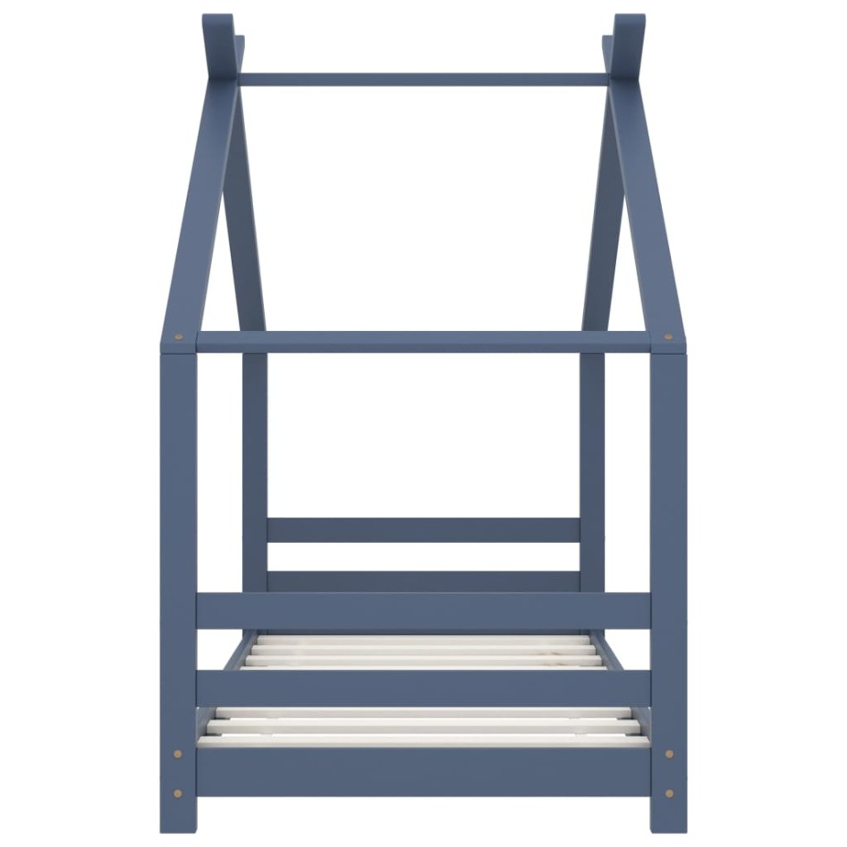 Estructura de cama infantil madera maciza pino gris 80x160