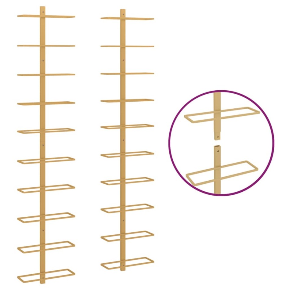 Botellero de pared para 10 botellas 2 unidades metal