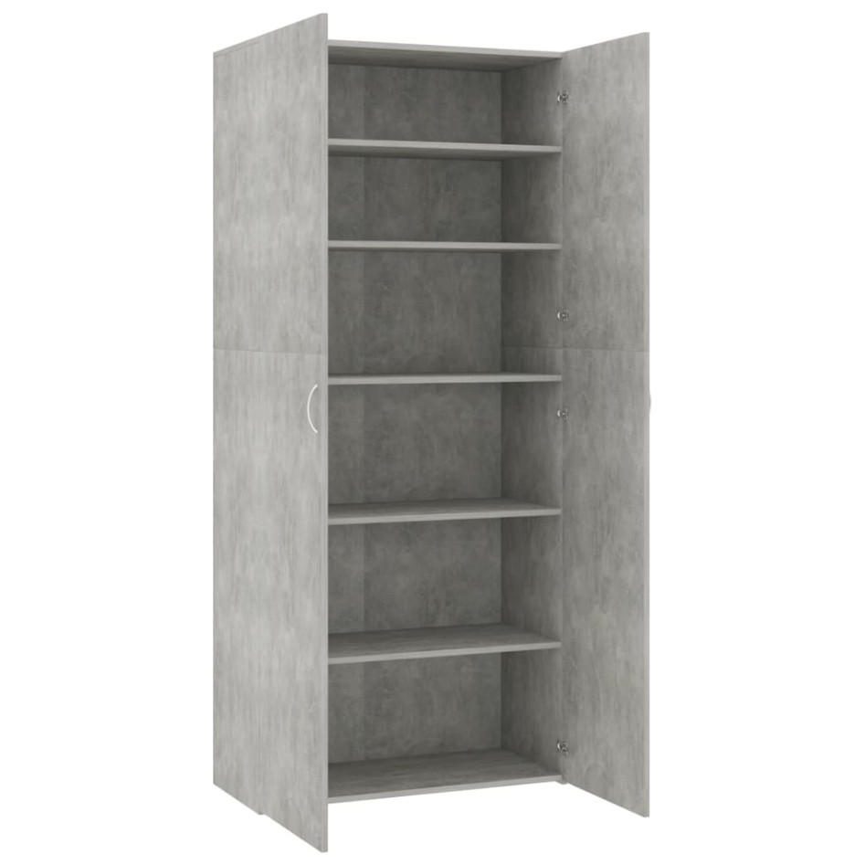 Mueble zapatero madera contrachapada gris 80x35,5x180