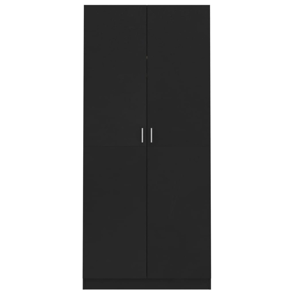 Armario de madera contrachapada negro 90x52x200