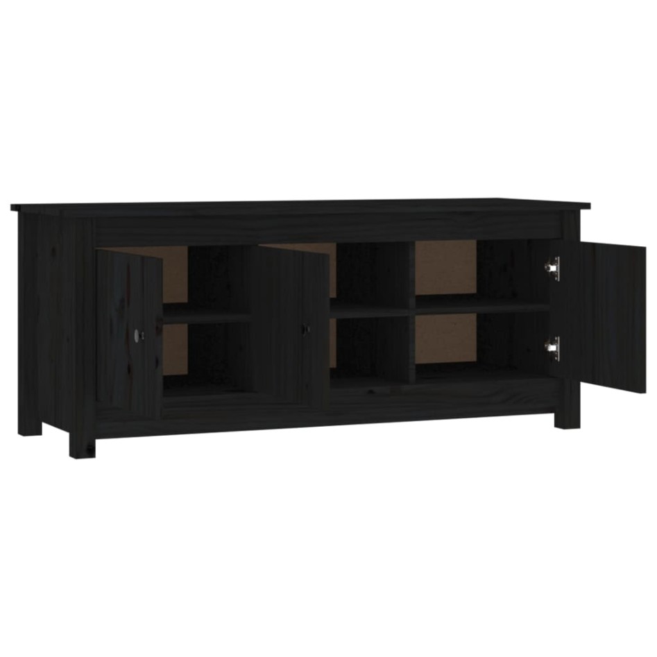 Mueble zapatero de madera maciza de pino negro 110x38x45,5