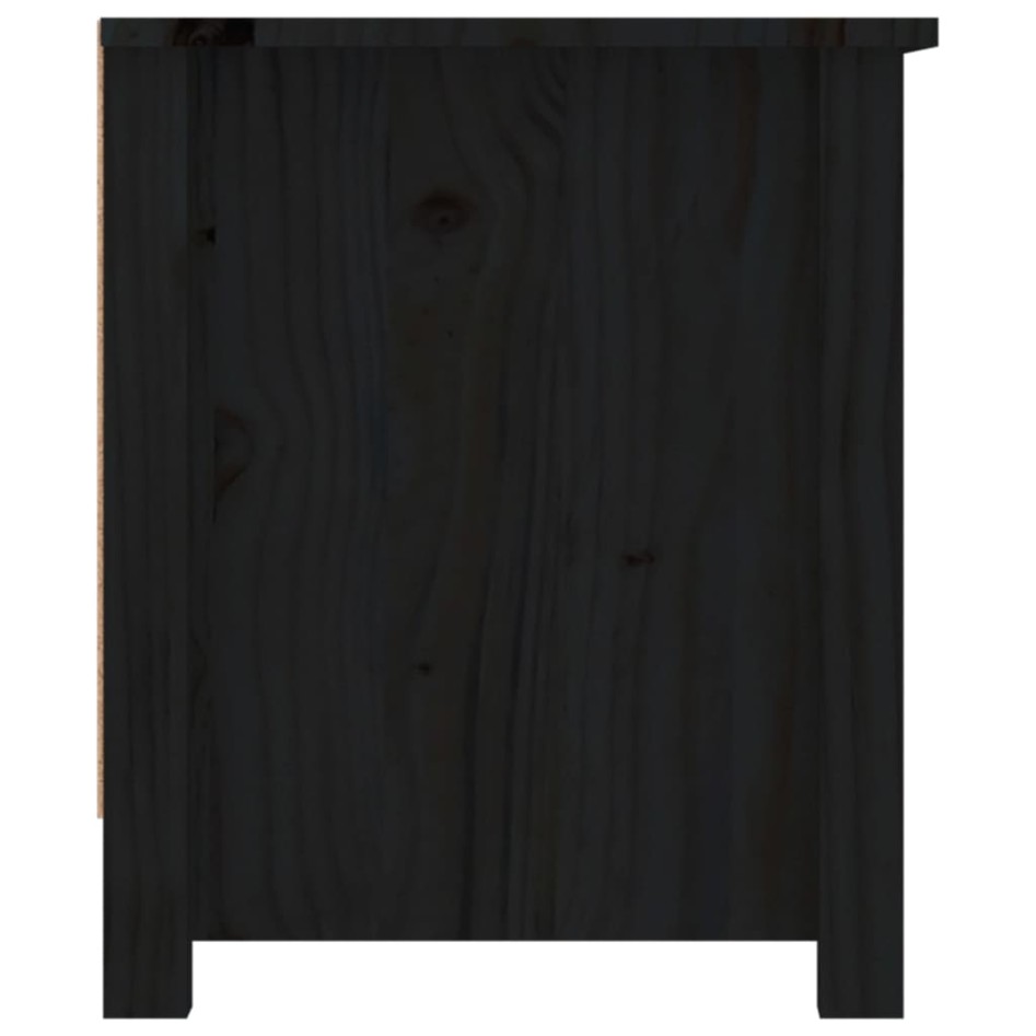 Mueble zapatero de madera maciza de pino negro 110x38x45,5