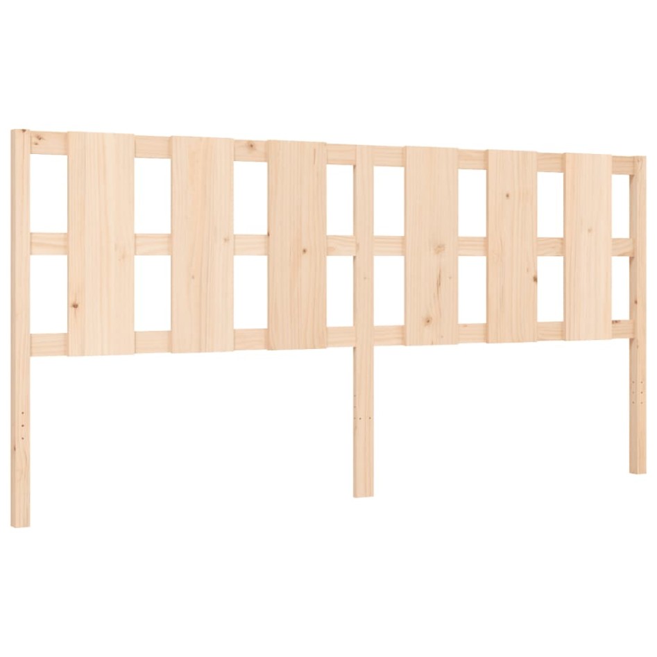 Estructura de cama con cabecero madera maciza 200x200