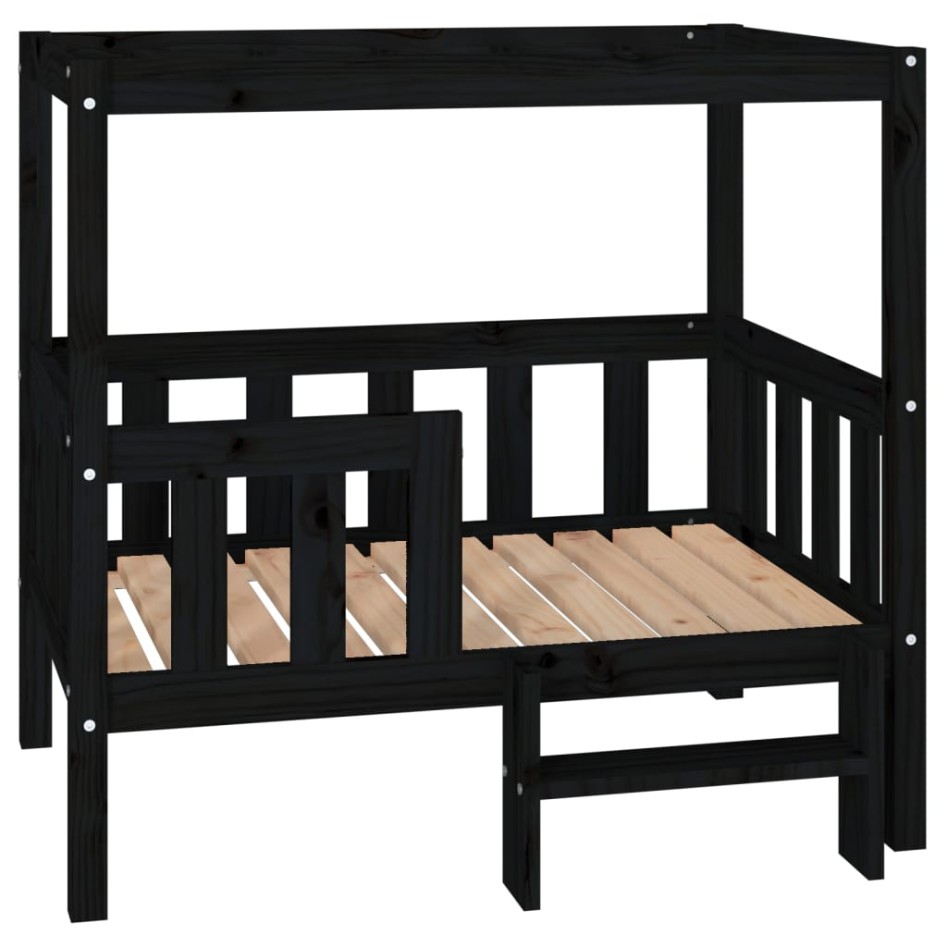 Cama para perros madera maciza de pino negro 95,5x73,5x90