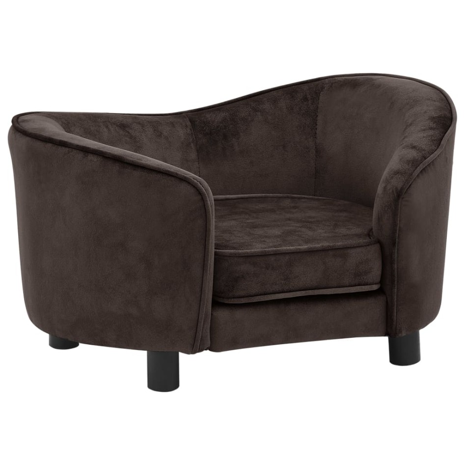 Sofá para perro felpa marrón 69x49x40