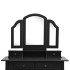 Set de tocador y taburete madera paulownia negro 100x40x146