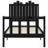 Estructura de cama con cabecero madera maciza negro 90x200