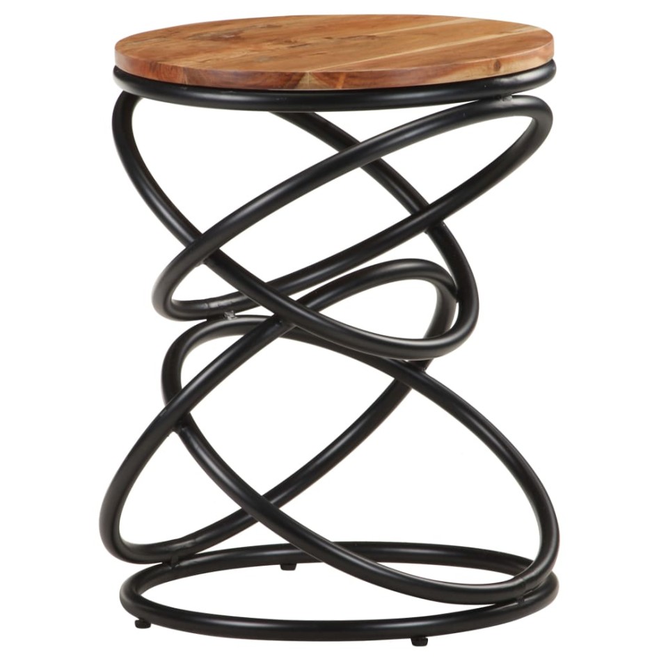 Mesa auxiliar de madera de acacia maciza 40x40x52