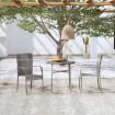 Juego de comedor para jardín 3 piezas ratán sintético gris