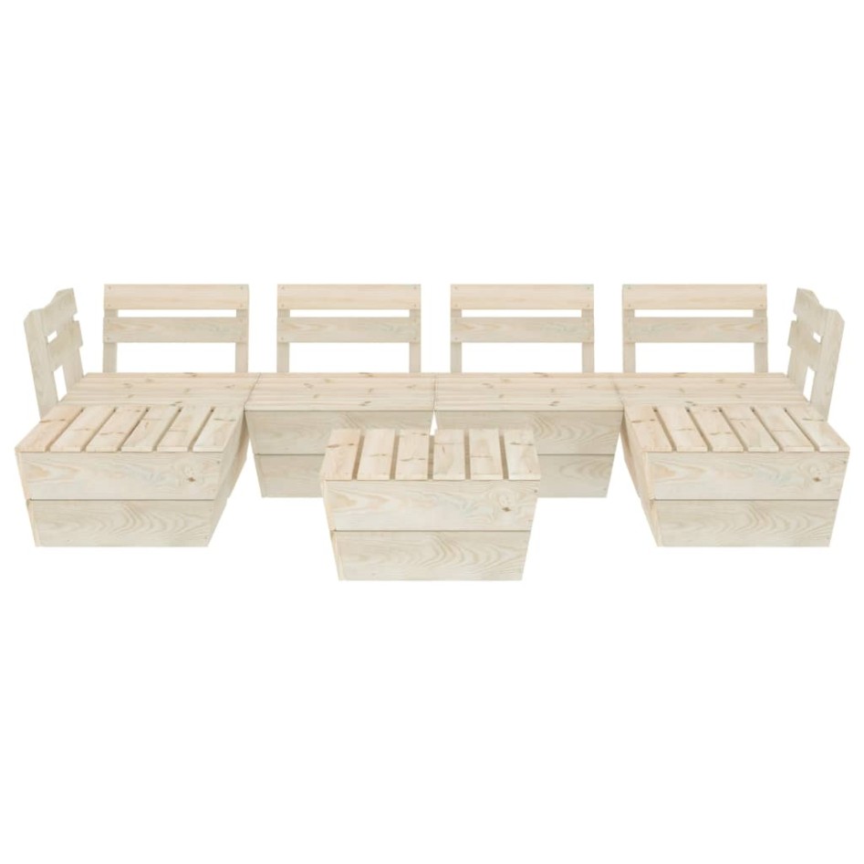 Muebles de palets para jardín 7 pzas madera de abeto