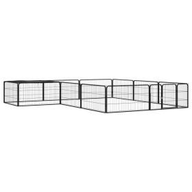 Jaula perros 12 paneles acero recubierto polvo negro 100x50
