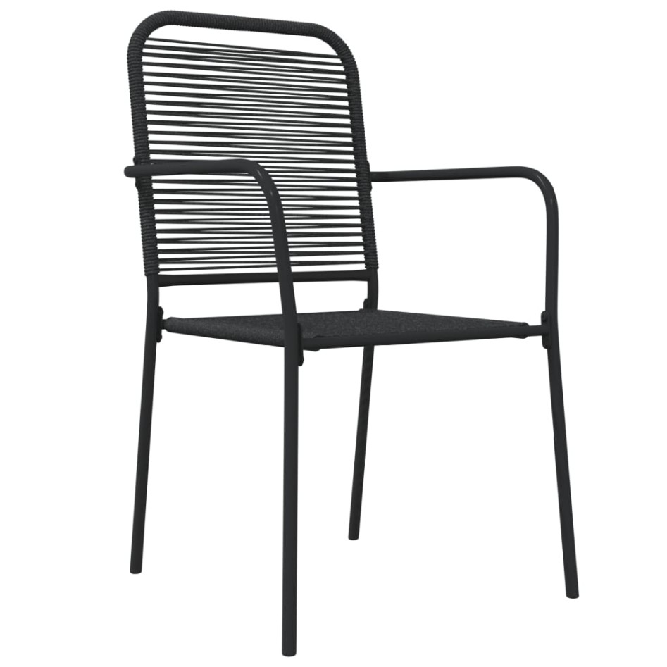 Juego de comedor jardín 5 pzas acero y cuerda de algodón