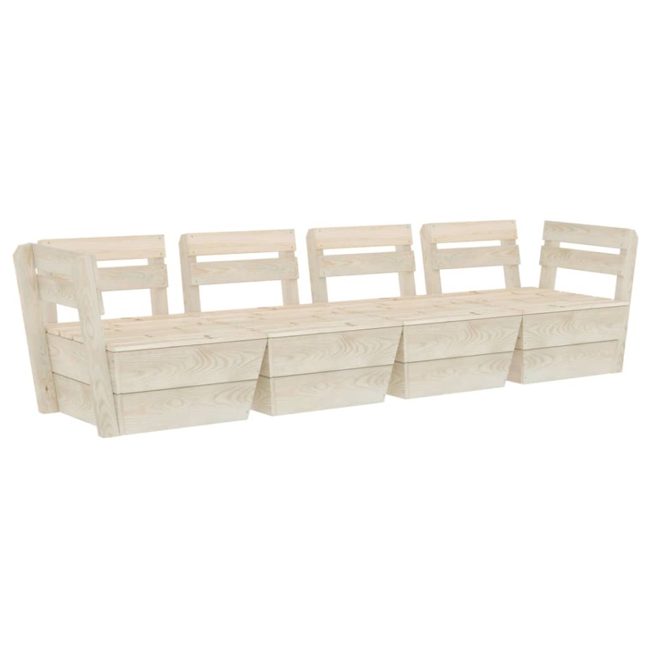 Sofá de palés para jardín 4 plazas madera de abeto