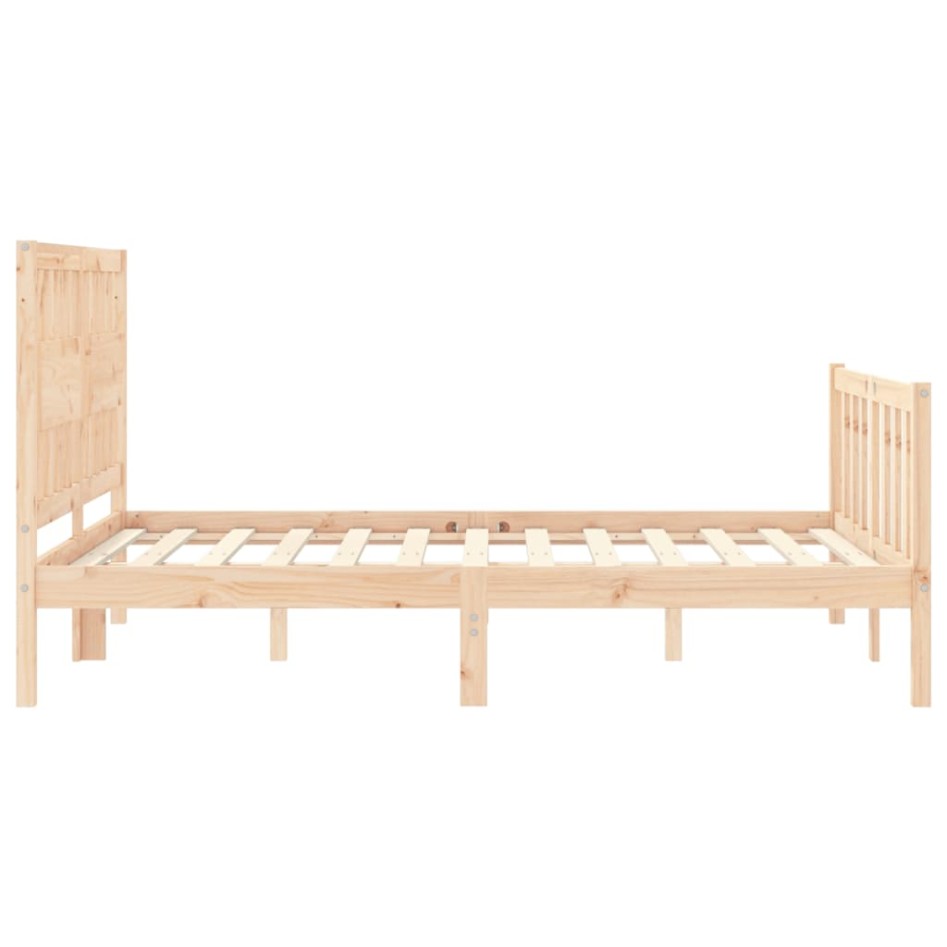 Estructura de cama con cabecero madera maciza 140x190