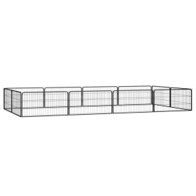 Jaula perros 12 paneles acero recubierto polvo negro 100x50